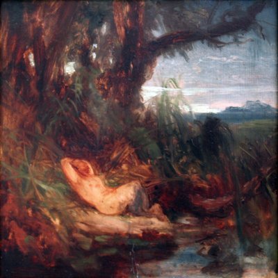 Schlafender Faun im Schilf von Carl Blechen